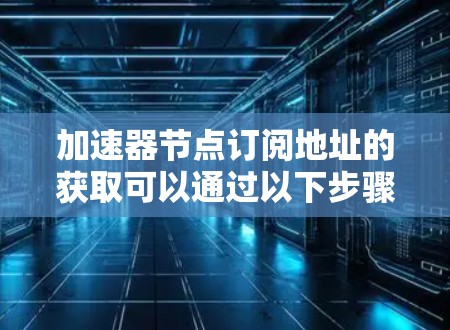 加速器节点订阅地址的获取可以通过以下步骤进行 加速器节点订阅地址的获取可以通过以下步骤进行