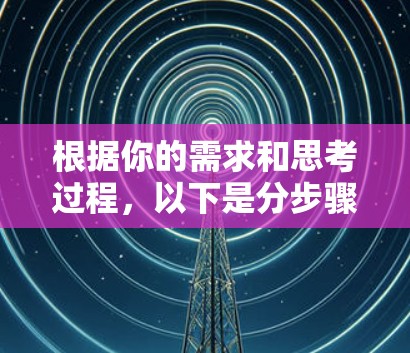根据你的需求和思考过程，以下是分步骤的建议
