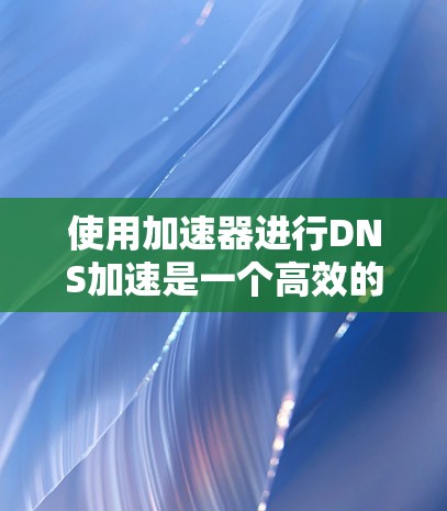 使用加速器进行DNS加速是一个高效的方法，可以显著提升您的网络性能。以下是详细的使用步骤和注意事项
