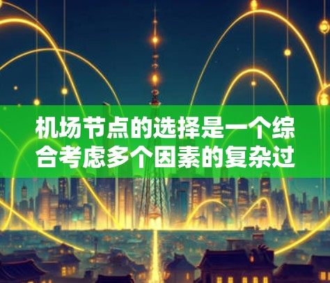 机场节点的选择是一个综合考虑多个因素的复杂过程,具体取决于不同的需求和场景。以下是一些关键因素,可以帮助你更好地选择机场节点 机场节点的选择是一个综合考虑多个因素的复杂过程,具体取决于不同的需求和场景。以下是一些关键因素,可以帮助你更好地选择机场节点