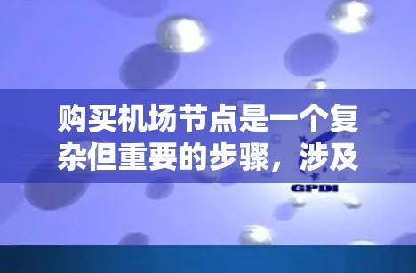 购买机场节点是一个复杂但重要的步骤，涉及多个方面，包括设备购买、软件安装、配置和维护。以下是一步步的指南，帮助你系统地完成这个过程