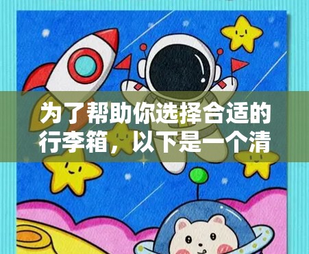 为了帮助你选择合适的行李箱，以下是一个清晰的步骤指南