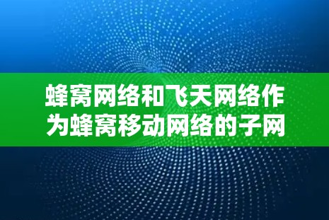 蜂窝网络和飞天网络作为蜂窝移动网络的子网，各有其特点和应用场景。以下是对蜂窝网络和飞天网络的详细分析