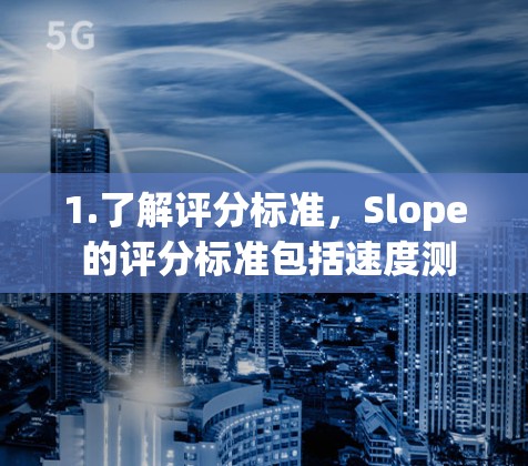 1.了解评分标准，Slope 的评分标准包括速度测试、防火墙流量、网络延迟和安全测试，这些标准帮助评估翻墙软件的性能是否符合要求